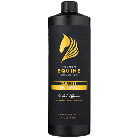 ProGroom Equine Collection Cleanse Shampoo 1L – Concentrated Whitening Formula, Deep Cleansing Action