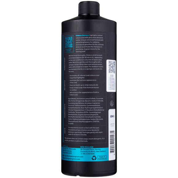 ProGroom Equine Collection Enhance Shampoo 1L – Concentrated Formula, Boosts Coat Color and Shine