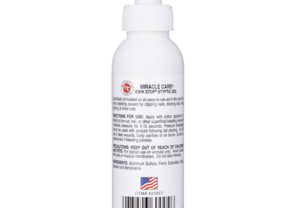 Miracle Care Kwik Stop Styptic Gel 118ml – Fast-Acting Bleeding Control Formula, Safe Multi-Species Use