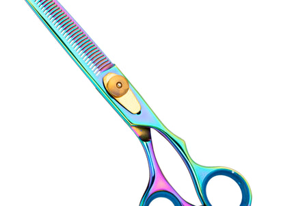 Geib Gold Rainbow Kiss Thinner 6.5" – High-Quality Grooming Shears, 42 Teeth, Vibrant Finish