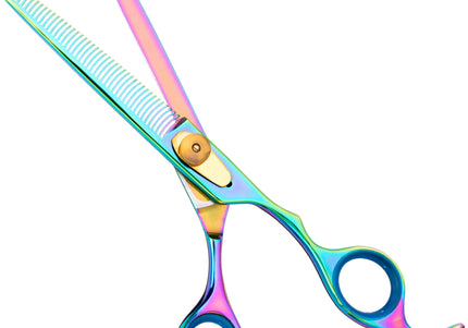 Geib Gold Rainbow Kiss Thinner 6.5" – High-Quality Grooming Shears, 42 Teeth, Vibrant Finish