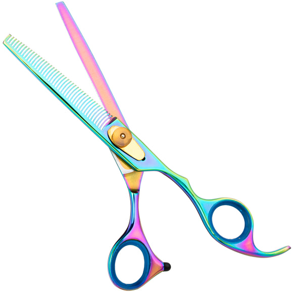 Geib Gold Rainbow Kiss Thinner 6.5" – High-Quality Grooming Shears, 42 Teeth, Vibrant Finish