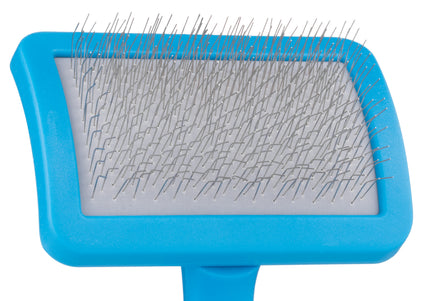 Groom Professional Soft Curved Slicker Brush – Gentle Small Pin Brush with Flexible Head