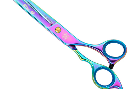 Geib Gold Rainbow Kiss Thinner 6.5" – High-Quality Grooming Shears, 42 Teeth, Vibrant Finish
