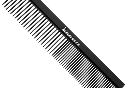 Groomer.dk Antistatic Teflon Grooming Comb 17.5cm – Metal, Mixed Tooth Spacing, Smooth Glide