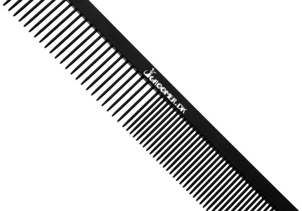 Groomer.dk Antistatic Teflon Grooming Comb 15.5cm – Mixed Tooth Spacing, Durable Metal Design