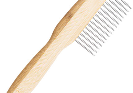 Groomer.dk Long Teeth Comb – Stainless Steel Rotating Pins, Gentle Detangling Tool