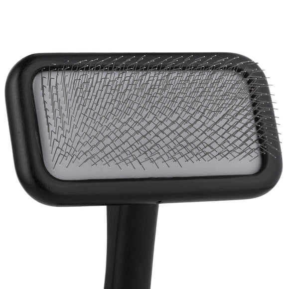 Groomer.dk Fluff Factor Slicker Brush – Medium Wooden Pin Brush, Gentle Detangling Design