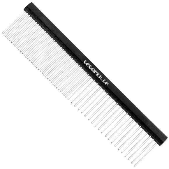 Groomer.dk Pocket Comb 11.5cm – Compact Mixed Pin Spacing, Lightweight and Versatile