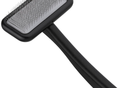 Groomer.dk Fluff Factor Slicker Brush – Medium Wooden Pin Brush, Gentle Detangling Design