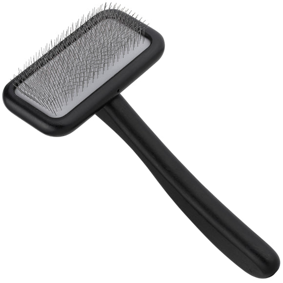 Groomer.dk Fluff Factor Slicker Brush – Medium Wooden Pin Brush, Gentle Detangling Design