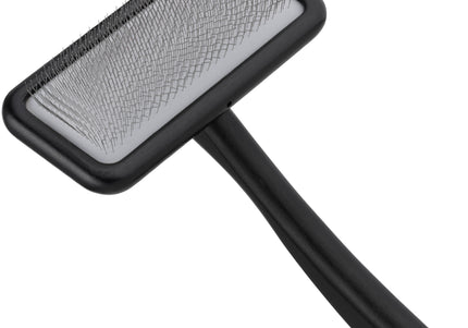 Groomer.dk Fluff Factor Slicker Brush – Medium Wooden Pin Brush, Gentle Detangling Design