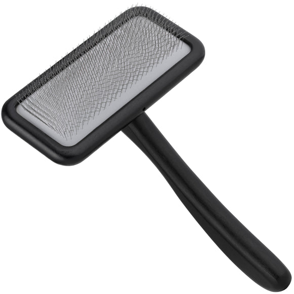 Groomer.dk Fluff Factor Slicker Brush – Medium Wooden Pin Brush, Gentle Detangling Design