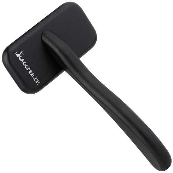 Groomer.dk Fluff Factor Slicker Brush – Medium Wooden Pin Brush, Gentle Detangling Design