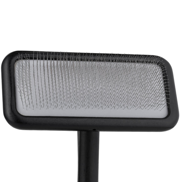 Groomer.dk Fluff Factor Slicker Brush – Medium Wooden Pin Brush, Gentle Detangling Design