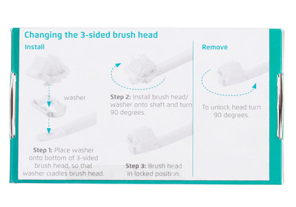 Cleany Teeth 2.0 Three-Sided Brush Heads – Dual Pack, Ultrasonic-Compatible Design