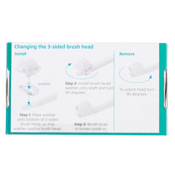 Cleany Teeth 2.0 Three-Sided Brush Heads – Dual Pack, Ultrasonic-Compatible Design