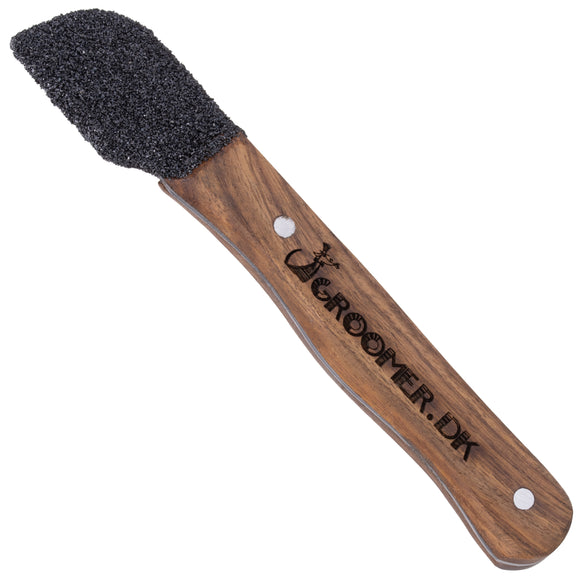 Groomer.dk Diamond Edition Stripping Stone Mini Shorty ECO – Small Rough-Coated Blade Trimmer with Wooden Handle