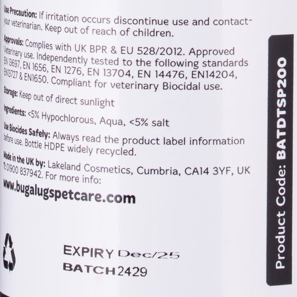 Bugalugs Anti-Bacterial Dental Spray 200ml – Oral Hygiene Formula, Fast-Acting Fresh Breath Solution