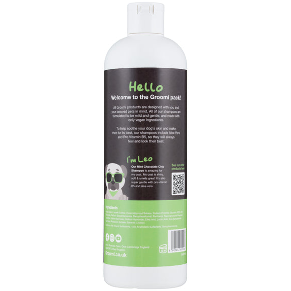 Groomi Mint Chocolate Chip Shampoo 500ml – Gentle Dog Cleanser with Lavender and Eucalyptus Scent