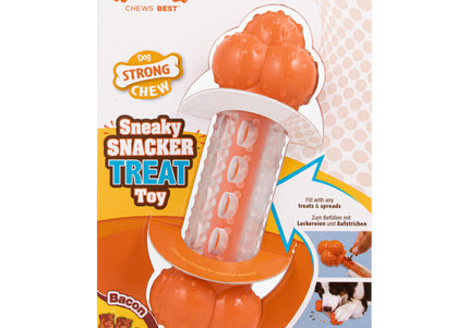 Nylabone Strong Chew Sneaky Snacker – Large Bacon-Scented Treat Holder, Durable Dog Chew Toy