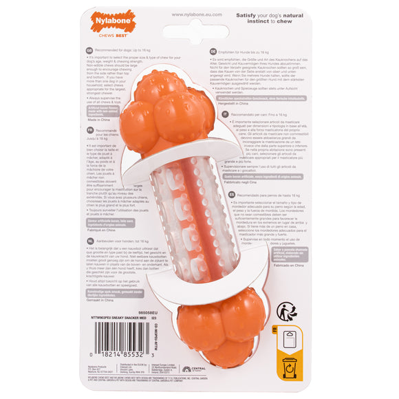 Nylabone Strong Chew Sneaky Snacker – Large Bacon-Scented Treat Holder, Durable Dog Chew Toy