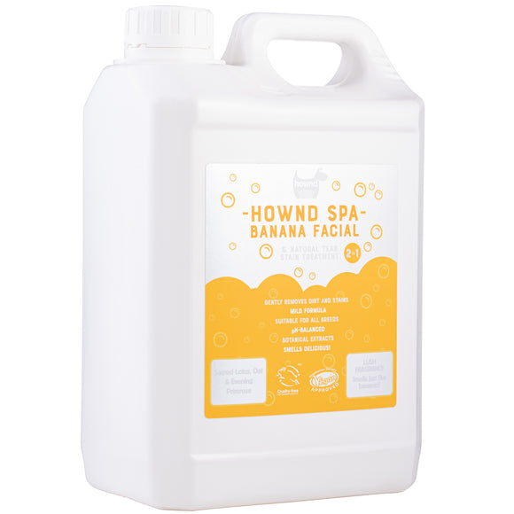 Hownd Banana Facial & Tear Stain Treatment – 2-in-1 Gentle Scrub and Anti-Stain Formula, 2.5L
