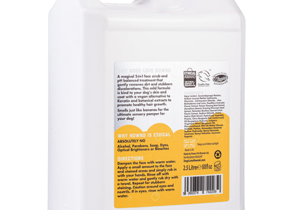Hownd Banana Facial & Tear Stain Treatment – 2-in-1 Gentle Scrub and Anti-Stain Formula, 2.5L