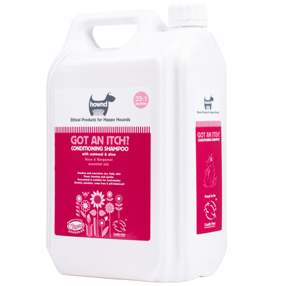 Hownd Got An Itch? Conditioning Shampoo – 1:25 Concentrate, 5L, Soothing Formula for Dry, Itchy Skin
