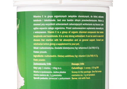 Pokusa Raw Diet Line Vitamin E Powder 300g – Antioxidant Supplement, Easy-Mix Formula