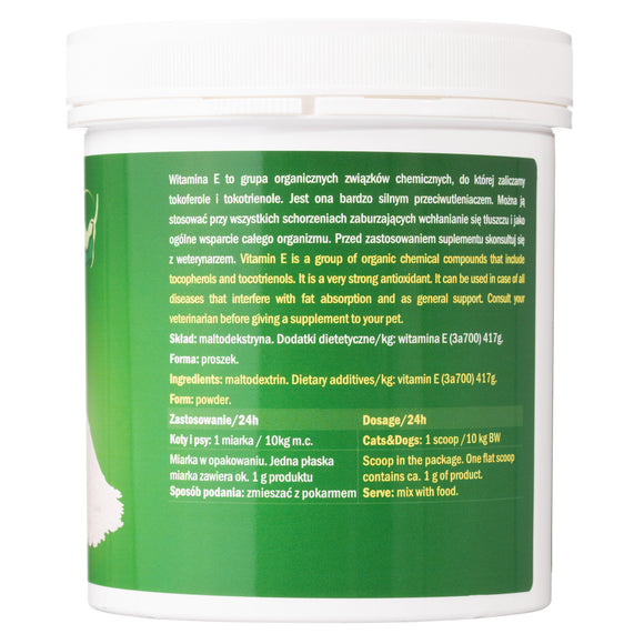 Pokusa Raw Diet Line Vitamin E Powder 300g – Antioxidant Supplement, Easy-Mix Formula