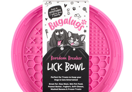 Bugalugs Lick Bowl Set – 4-Piece Beige Slow-Feeding Bowls, Durable and Easy-Clean