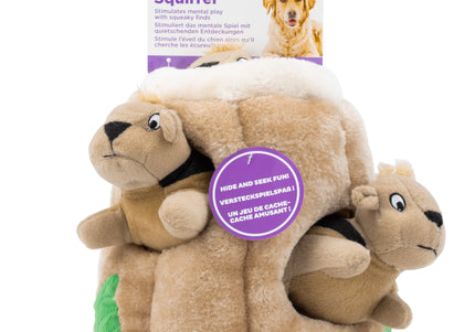 Outward Hound Hide A Squirrel Plush Puzzle Toy – Interactive Squirrel Tree, Small Size