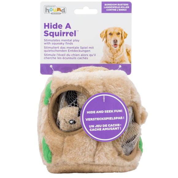 Outward Hound Hide A Squirrel Plush Puzzle Toy – Interactive Squirrel Tree, Small Size