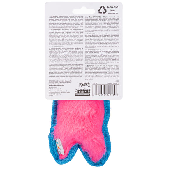 Outward Hound Durablez Pig Squeaky Toy – 16cm Unfilled Pink Plush, Durable Playtime