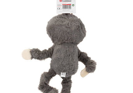Flamingo Drala Sloth Plush Toy – Soft Grey 29cm Squeaky Companion, Durable Design