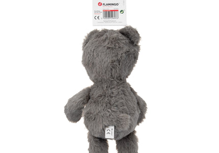 Flamingo Drala Bear Plush Toy – Grey 29cm, Soft Squeaker Comfort Companion