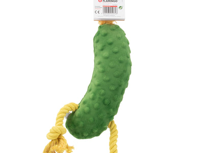 Flamingo Bubto Pickle Plush Toy – Cucumber Design with Rope and Squeaker, 30cm