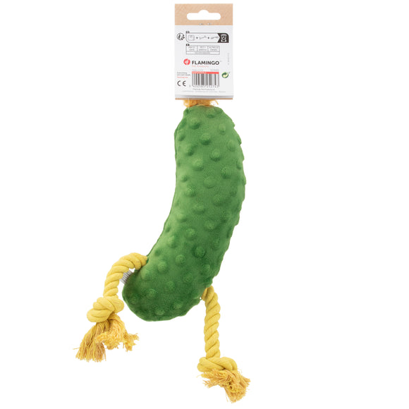 Flamingo Bubto Pickle Plush Toy – Cucumber Design with Rope and Squeaker, 30cm