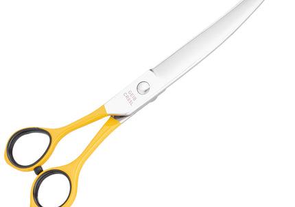 Geib Crab Curved Left-Handed Grooming Scissors 8.5in – Precision Micro-Bevel, Premium Quality