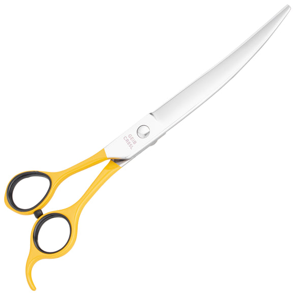Geib Crab Curved Left-Handed Grooming Scissors 8.5in – Precision Micro-Bevel, Premium Quality