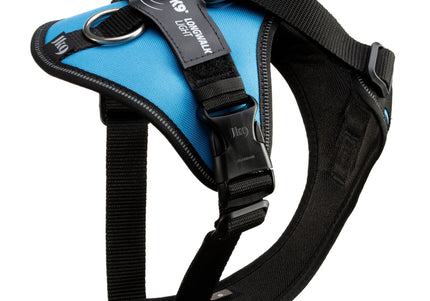 Julius-K9 IDC Longwalk Light Harness Aquamarine – Lightweight Trekking Design with GPS Pocket, XL Blue