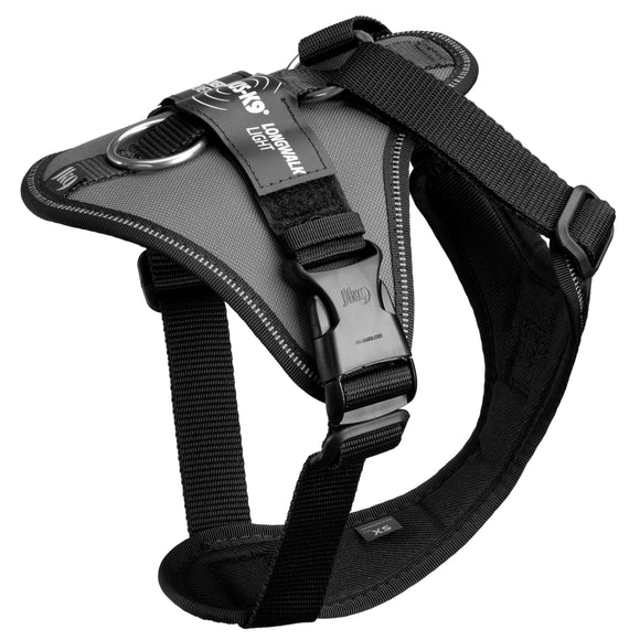Julius-K9 IDC Longwalk Light Harness Anthracite – Lightweight Trekking Design with GPS Pocket, XS Gray