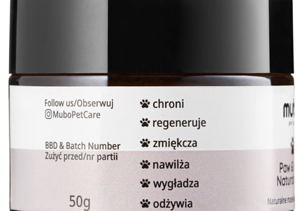Mubo Paw & Nose Natural Balm 50g – Nourishing Butter Blend, Soothes and Protects Skin