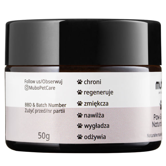 Mubo Paw & Nose Natural Balm 50g – Nourishing Butter Blend, Soothes and Protects Skin