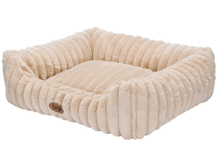 Biglo Cobe Beige Dog Bed Sofa – Comfortable Soft Cushion, Medium Size
