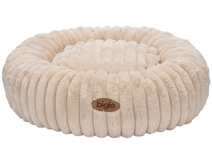 Biglo Cobe Donut Dog Bed XL – Soft Fluffy Anti-Stress Comfort, Beige