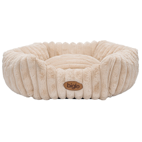 Biglo Cobe Hexagon Beige Pet Bed – Elegant Soft Medium Cushion, Modern Design