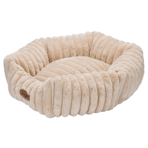 Biglo Cobe Hexagon Beige Pet Bed – Elegant Soft Medium Cushion, Modern Design