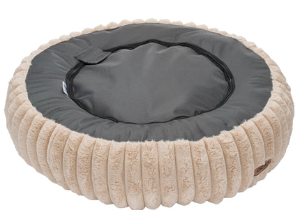 Biglo Cobe Donut Dog Bed XL – Soft Fluffy Anti-Stress Comfort, Beige